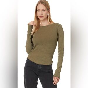 We The Free Olive Green Easy Does It Long Sleeve Top